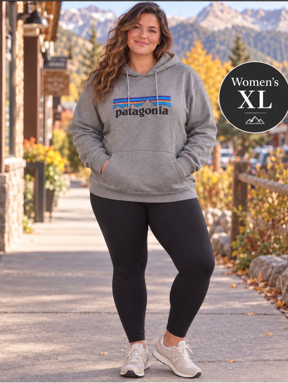 Patagonia Gray Logo Pullover Hoodie - Women's XL